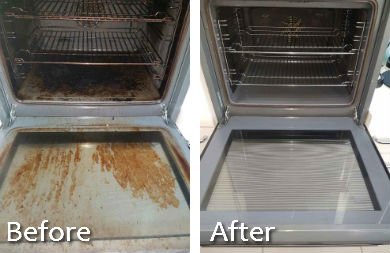 Before and After Oven Cleaning